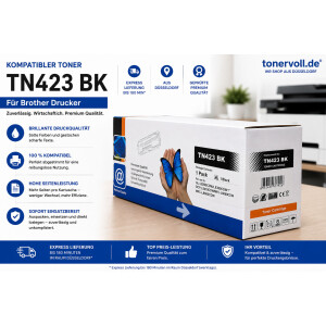 Kompatibler XL Toner für Brother TN-423K Schwarz (HC) – Für MFC-L8690CDW / HL-L8260CDW (4.000 Seiten)