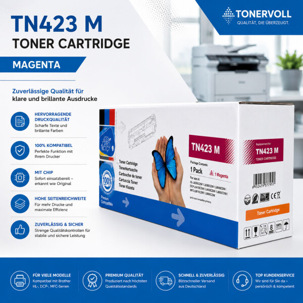 Kompatibler XL Toner für Brother TN-423M Magenta (HC) – Für MFC-L8690CDW / HL-L8260CDW (4.000 Seiten)
