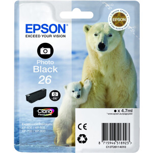 Original Druckerpatrone EPSON T2631, 26 Photo BK, 4,7ml, OVP