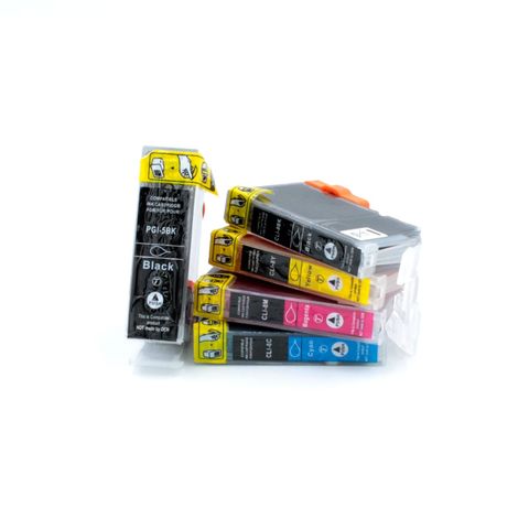 Kompatibel SparSet Druckerpatronen zu CANON PGI5 BK / CLI8, 1x PGI5 BK und 4x CLI8 CMYK