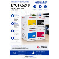 Kompatibles Toner-Set mit Chip für Kyocera TK-5240 (CMYK) – 4er SparSet für ECOSYS P5026 / M5526