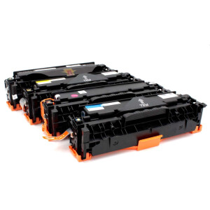 Kompatibel SparSet Toner zu CANON 731 K HC / 731 CMY, 2.400 Seiten Schwarz, je 1.800 Seiten CMY