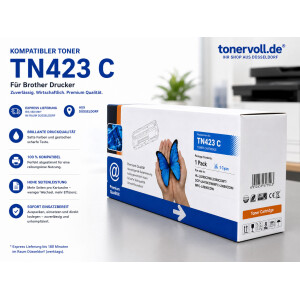 Kompatibler XL Toner für Brother TN-423C Cyan (HC) – Für MFC-L8690CDW / HL-L8260CDW (4.000 Seiten)