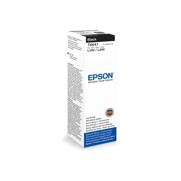 Original Nachfülltinte EPSON ECOTANK T6641 C13T66414A, Schwarz, 70 ml