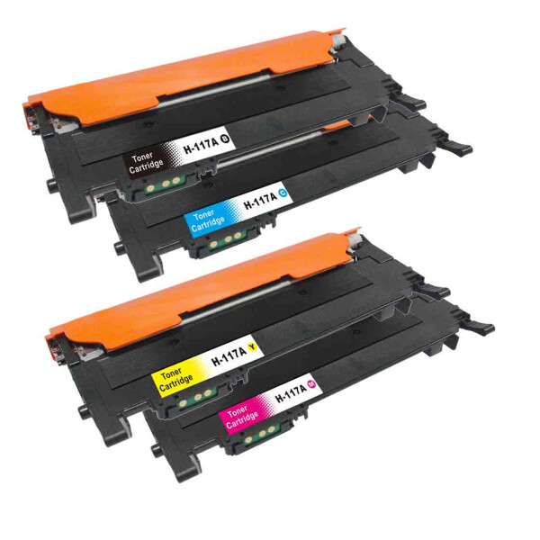Kompatibel Toner SET mit CHIP zu HP 117A W2070A W2071A W2072A W2073A fuer Color Laser 150a 150nw MFP 178nwg 179fnw CMYK Schwarz Cyan Yellow Magenta Set