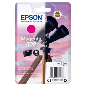 Original Druckerpatrone zu EPSON 502, T02V34,Magenta, 160...