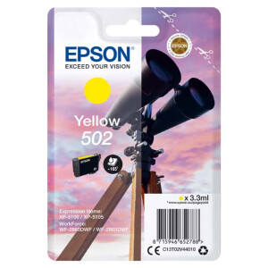 Original Druckerpatrone zu EPSON 502, T02V44,Yellow, 160...