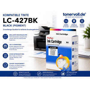 Kompatibel Druckerpatrone mit CHIP zu Brother LC427 LC427BK fuer MFC J5955DW MFC J6955DW MFC J6957DW HL J6010DW Schwarz 3000 Seiten