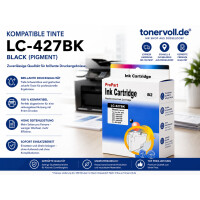 Kompatibel Druckerpatrone mit CHIP zu Brother LC427 LC427BK fuer MFC J5955DW MFC J6955DW MFC J6957DW HL J6010DW Schwarz 3000 Seiten