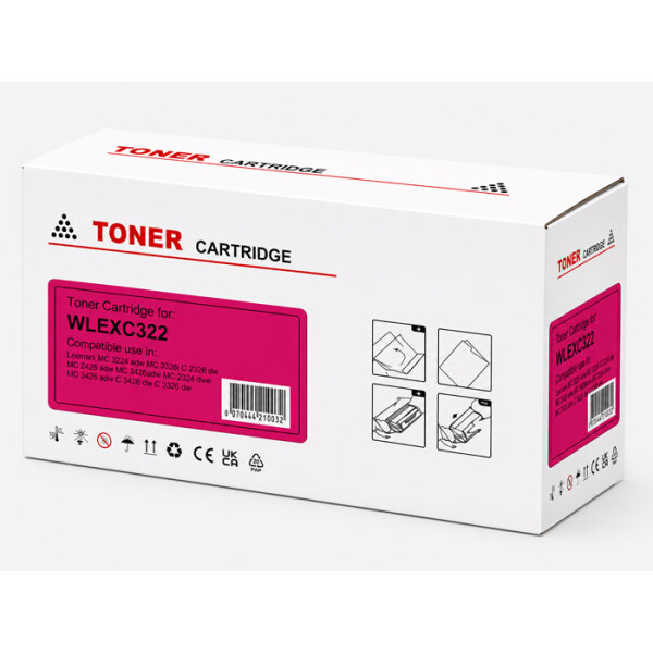 Kompatibler Toner mit Chip für Lexmark MC3224, MC3326 | 1.500 Seiten Rot