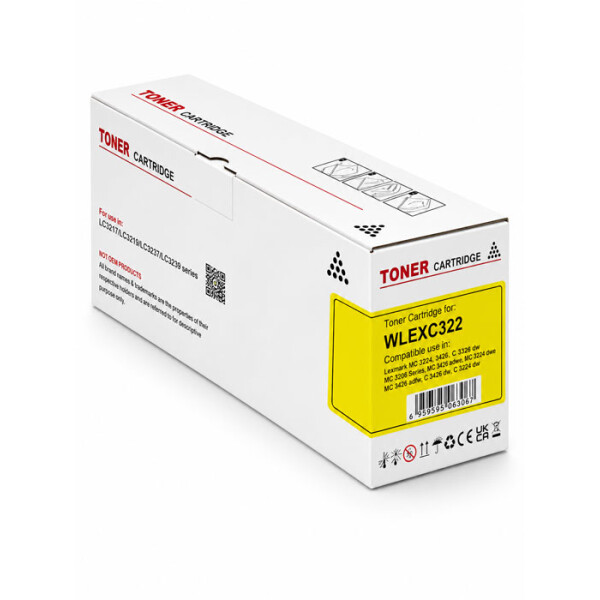 Kompatibler Toner mit Chip für Lexmark MC3224, MC3326 | 1.500 Seiten Gelb