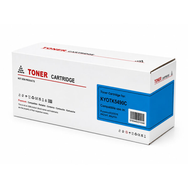 Kompatibel Toner mit CHIP zu Kyocera TK 5490C 1T0C22CNL1 ECOSYS PA2100cx MA2100cfx Cyan 2400 Seiten