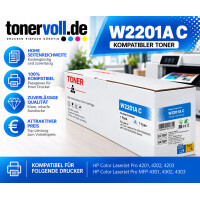 Kompatibel Toner mit CHIP zu HP W2201A 220A für Color LaserJet Pro 4202/4302, Blau, 1.800 Seiten