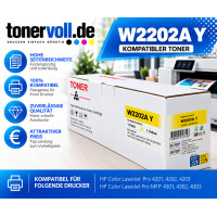 Kompatibel Toner mit CHIP zu HP W2202A 220A für Color LaserJet Pro 4202/4302, Gelb, 1.800 Seiten