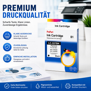 Kompatible Druckerpatrone für Brother LC527 LC-527BK Schwarz