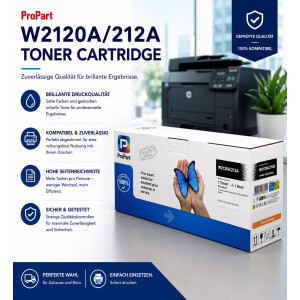 Kompatibel Toner mit CHIP zu HP 212A W2120A fuer Color LaserJet Enterprise M554dn M555dn M555x MFP M578dn MFP M578f Schwarz 5500 Seiten