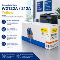 Kompatibel Toner mit CHIP zu HP 212A W2122A fuer Color LaserJet Enterprise M554dn M555dn M555x MFP M578dn MFP M578f Gelb 4500 Seiten