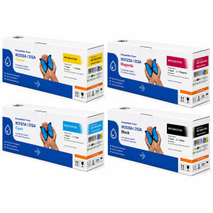 Kompatibel Toner SET mit CHIP zu zu HP 212A W2123A fuer Color LaserJet Enterprise M554dn M555dn M555x MFP M578dn MFP M578f CMYK Schwarz Cyan Magenta Yellow Set