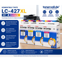 Kompatibel Druckerpatronen SET XL mit CHIP zu Brother LC-427 LC427XL für MFC J5955DW MFC J6955DW MFC J6957DW HL J6010DW CMYK Set