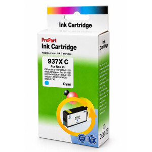 Kompatible HP 937XL Druckerpatrone mit Chip – Cyan für HP OfficeJet Pro 9110, 9120, 9130, 9720 & 9730 (bis zu 1.650 Seiten)