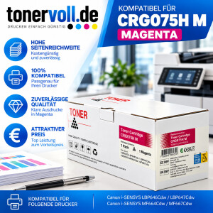 Kompatibler Toner mit Chip für Canon CRG-075H, Magenta – High Capacity mit bis zu 2.500 Seiten für Canon i-SENSYS LBP-646Cdw, LBP-647Cdw & MF664Cdw / MF667Cdw #1