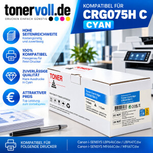 Kompatibler Toner mit Chip für Canon CRG-075H, Magenta – High Capacity mit bis zu 2.500 Seiten für Canon i-SENSYS LBP-646Cdw, LBP-647Cdw & MF664Cdw / MF667Cdw #1 #1