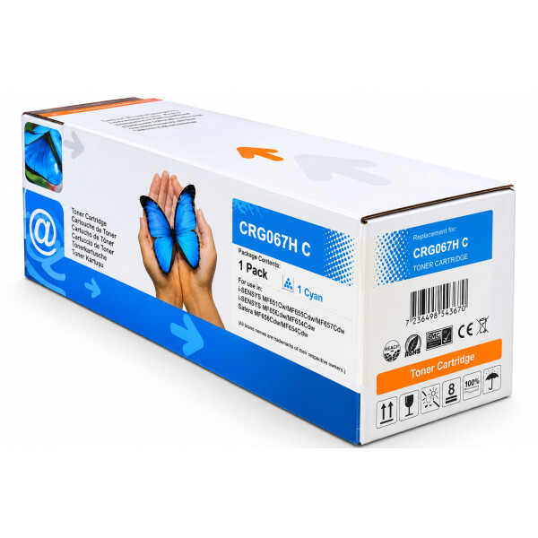 Kompatibler Toner mit Chip für Canon CRG-067H Cyan – High Capacity, ca. 2.300 Seiten