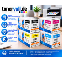 Kompatibles Toner-Set mit Chip für Canon CRG-067H CMYK – High Capacity, 4er Set Schwarz, Cyan, Magenta, Gelb