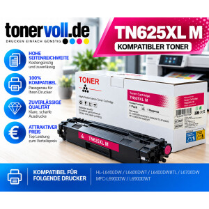 Kompatibler Toner mit Chip für Brother TN-625XL Magenta – 4.500 Seiten