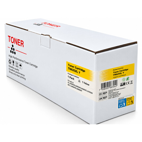 Kompatibler Toner mit Chip für Brother TN-625XL Yellow – 4.500 Seiten