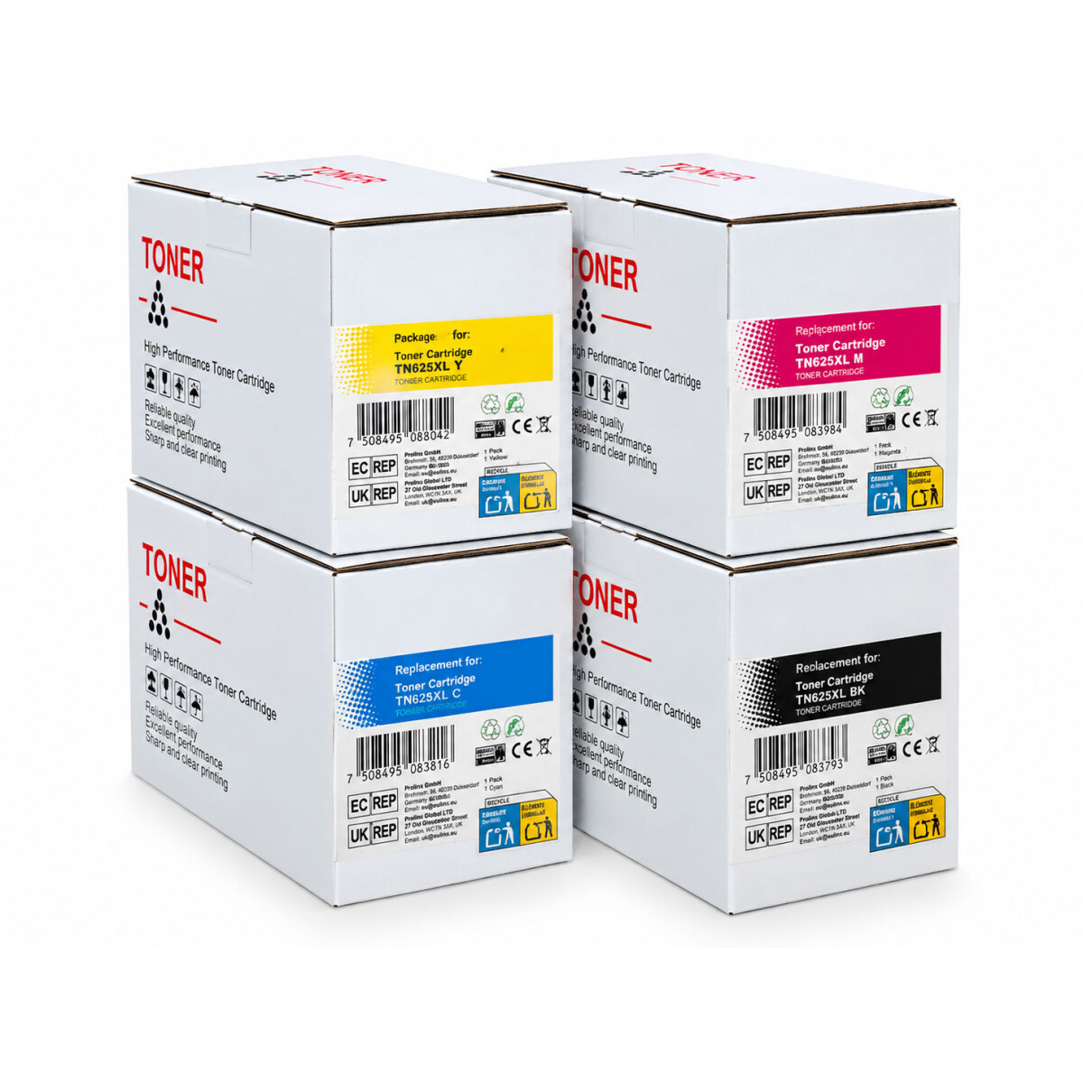 Kompatibles Toner-Set f&uuml;r Brother TN-625XL CMYK...